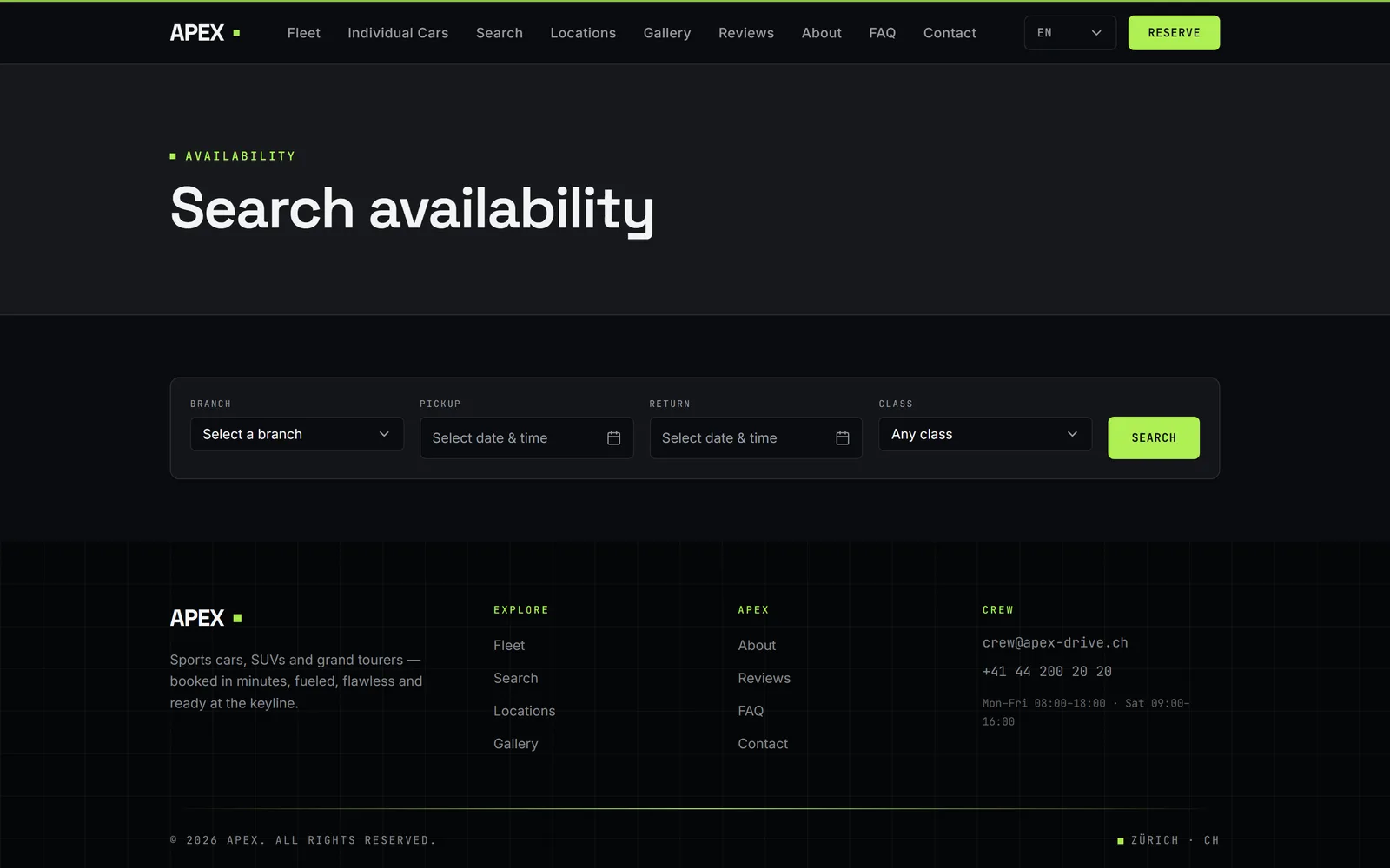 Real-time availability search